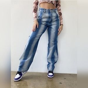 Womens Bailey Rose Jeans Oversized Washed Denim Pants XS NWT